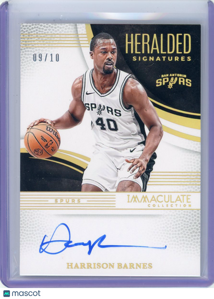 Harrison Barnes - 2024-25 Panini Immaculate NBA Heralded Auto Gold 09/10 HRS-HBA
