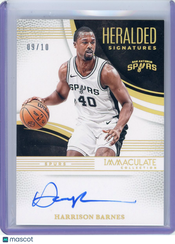 Harrison Barnes - 2024-25 Panini Immaculate NBA Heralded Auto Gold 09/10 HRS-HBA