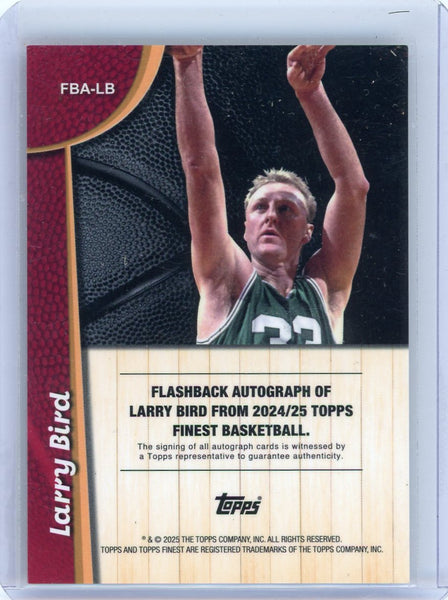 Larry Bird - 2024-25 Topps Finest Basketball Flashback Black Auto 17/25 FBA-LB