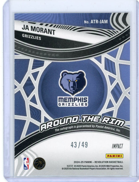 Ja Morant - 2024-25 Panini Revolution Around The Rim 2025 Impact Autograph 43/49