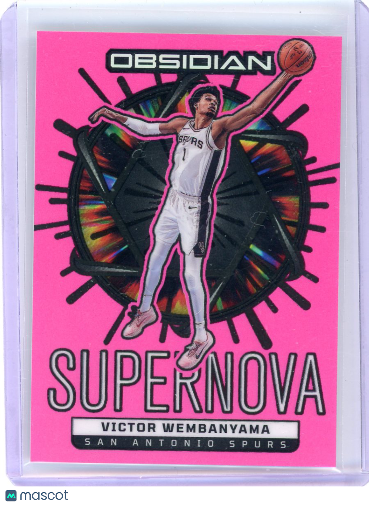 Victor Wembanyama - 2024-25 Panini Obsidian Supernova 2025 Pink 39/49 #7 Spurs