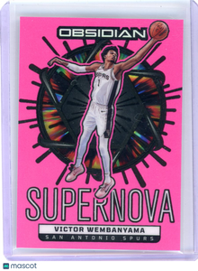 Victor Wembanyama - 2024-25 Panini Obsidian Supernova 2025 Pink 39/49 #7 Spurs