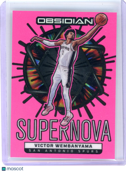 Victor Wembanyama - 2024-25 Panini Obsidian Supernova 2025 Pink 39/49 #7 Spurs