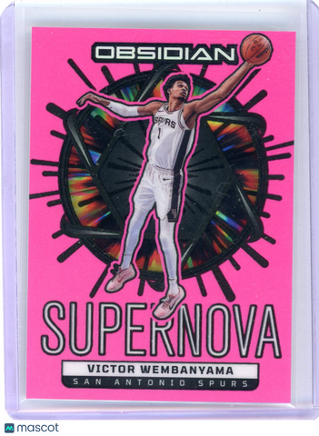 Victor Wembanyama - 2024-25 Panini Obsidian Supernova 2025 Pink 39/49 #7 Spurs