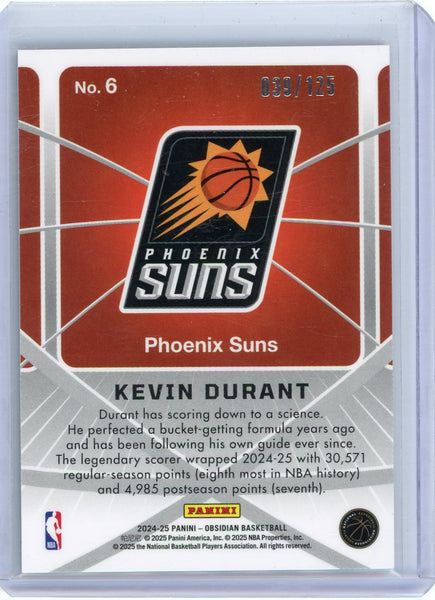 Kevin Durant - 2024-25 Panini Obsidian Atomic Initials 039/125 #6 Suns