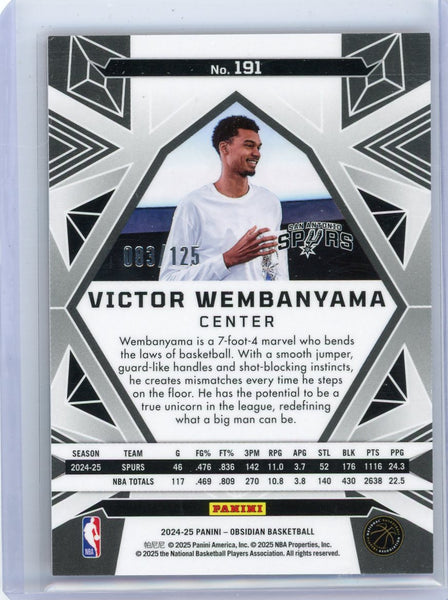 Victor Wembanyama - 2024-25 Panini Obsidian Basketball Trophy Orange 083/125