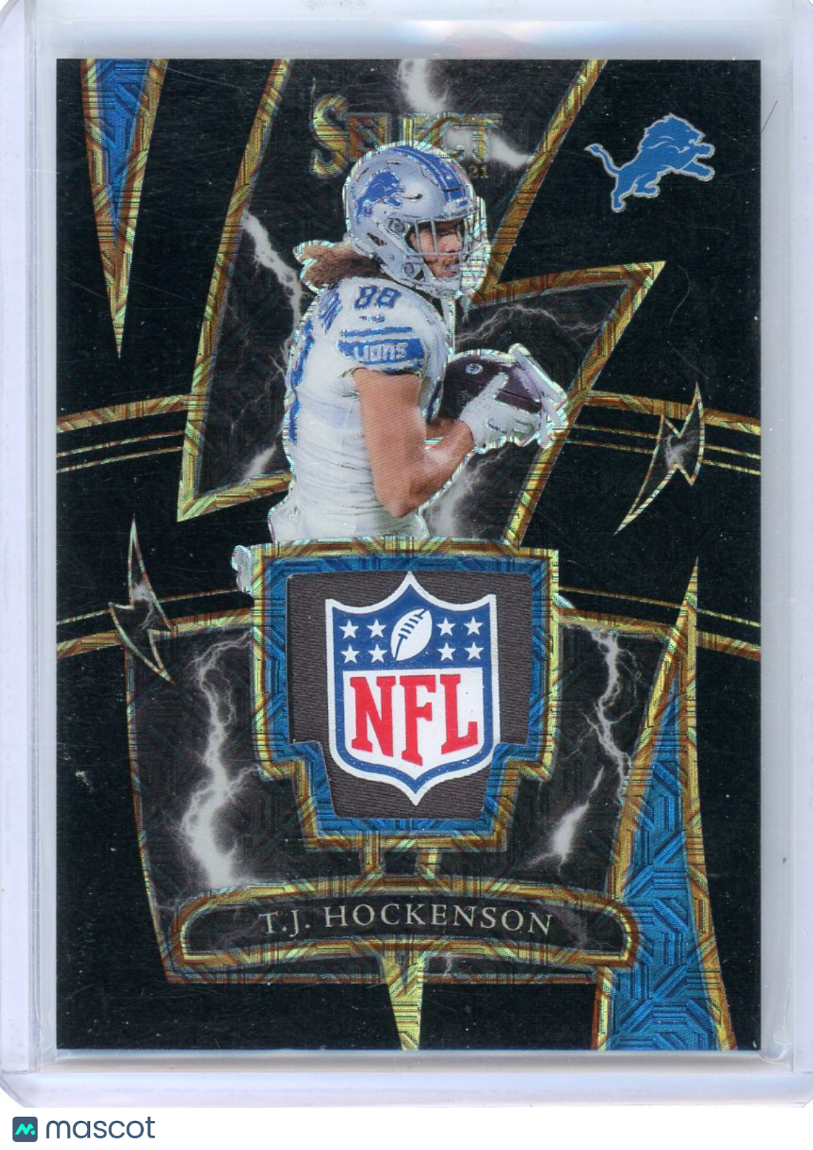T.J. Hockenson - 2022 Panini Select Black Prizm 1/1 NFL Shield Patch