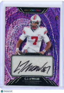 C.J. Stroud - 2023 Wild Card Wild Chrome Purple Sequin Auto 1/8