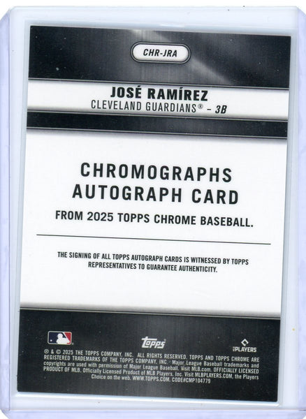 José Ramírez - 2025 Topps Chrome Chromographs On Card Auto 45/50