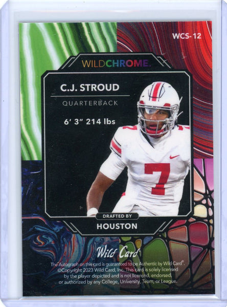 C.J. Stroud - 2023 Wild Card Wild Chrome Purple Sequin Auto 1/8