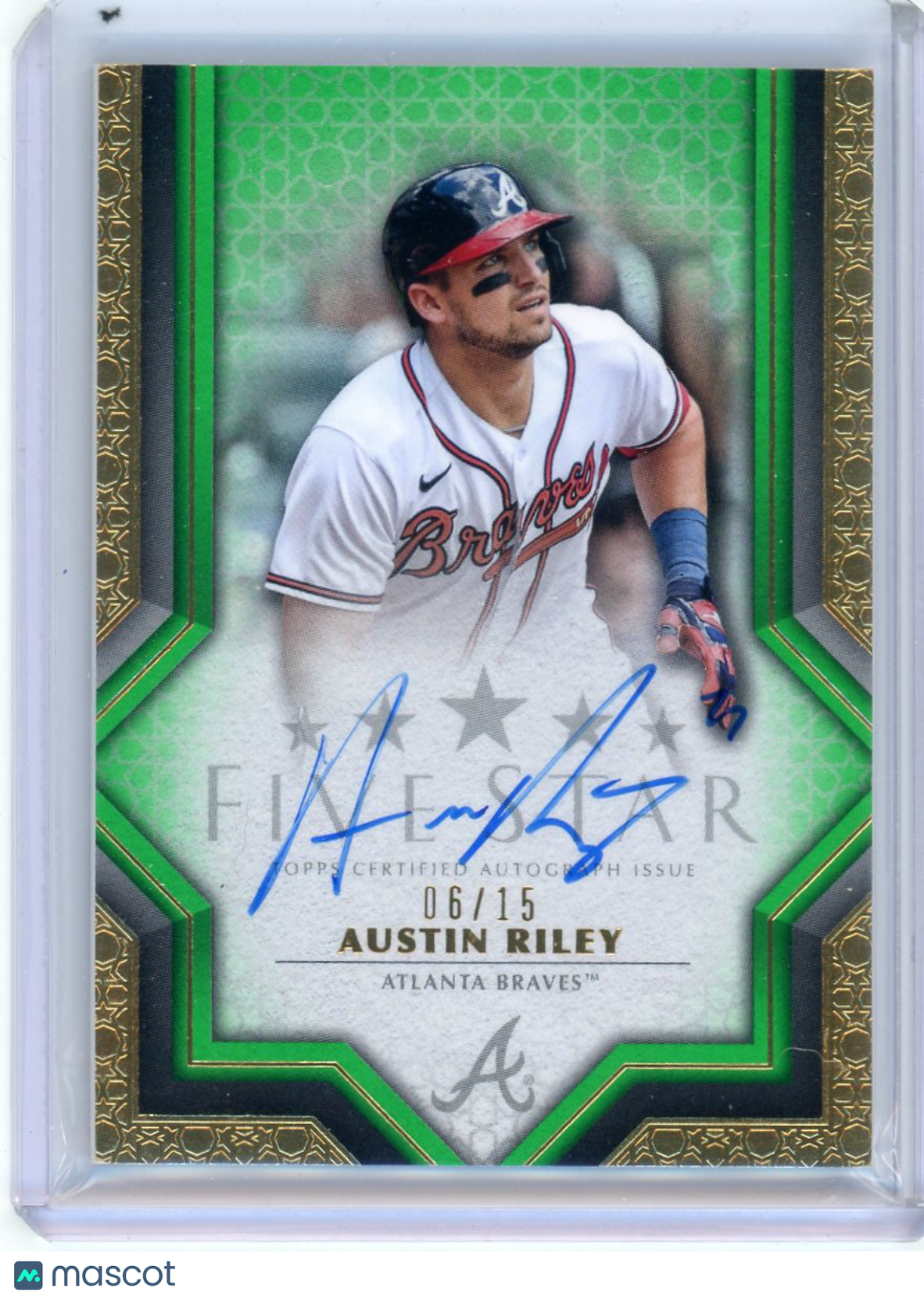 Austin Riley - 2023 Topps Five Star Green Auto 06/15