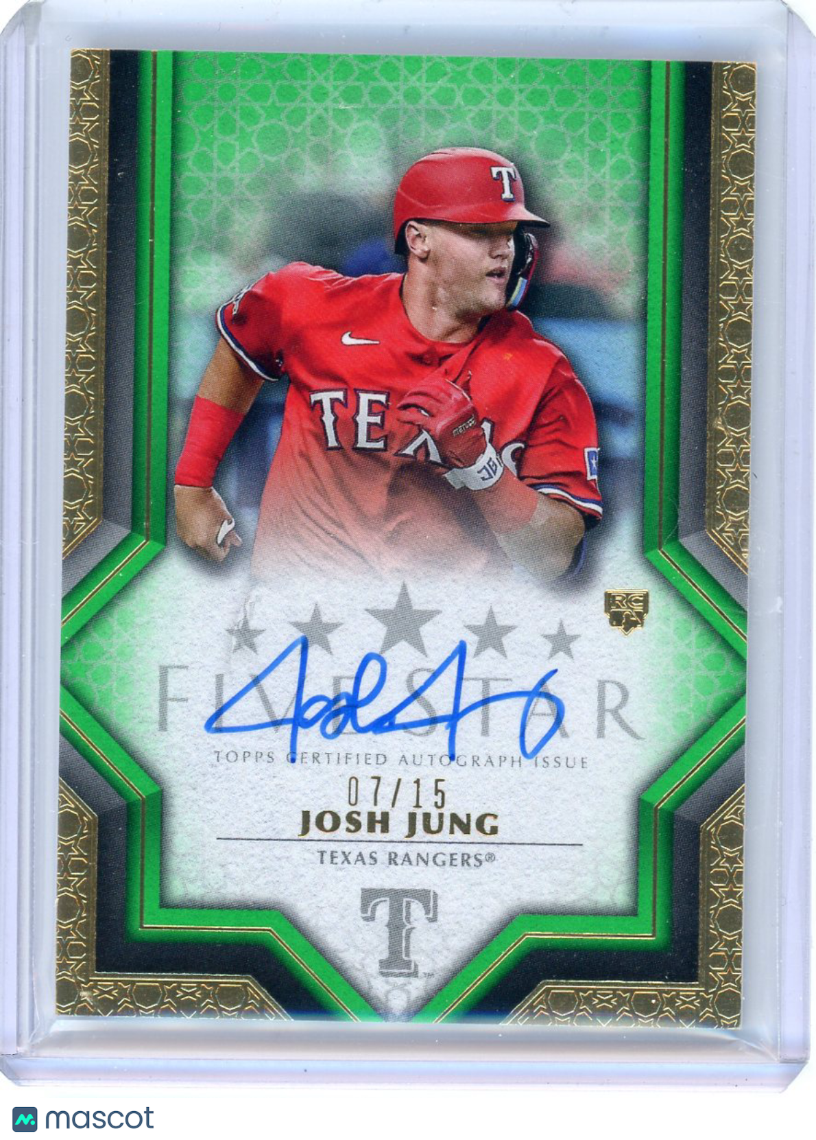 Josh Jung - 2023 Topps Five Star Green Rookie Auto 07/15