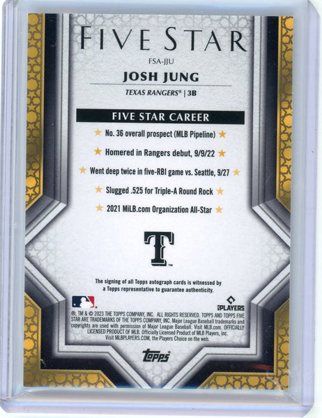 Josh Jung - 2023 Topps Five Star Green Rookie Auto 07/15