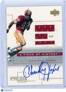 Charley Taylor - 2001 Upper Deck Pros & Prospects A Piece of History Auto Jersey