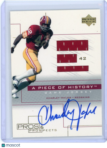 Charley Taylor - 2001 Upper Deck Pros & Prospects A Piece of History Auto Jersey
