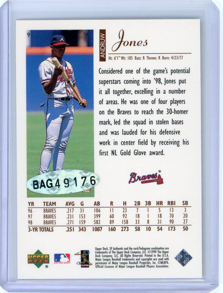 Andruw Jones - 1999 Upper Deck SP Authentic Buyback Auto 2000 065/531 Braves