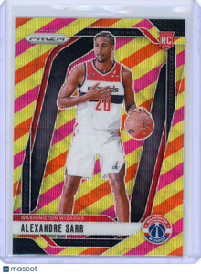 Alexandre Sarr - 2024-25 Panini Prizm Basketball Orange/Yellow Striped RC 05/88