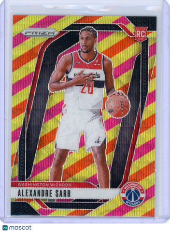 Alexandre Sarr - 2024-25 Panini Prizm Basketball Orange/Yellow Striped RC 05/88