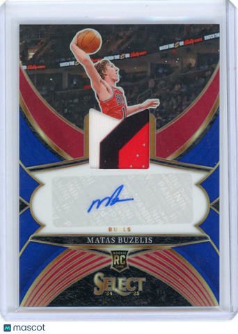 Matas Buzelis - 2024-25 Panini Select Prizm Blue 05/49 Patch Auto RPA RJA-BUZ