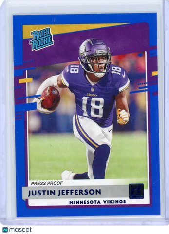 Justin Jefferson - 2020 Panini Donruss Rated Rookie Press Proof Blue #313