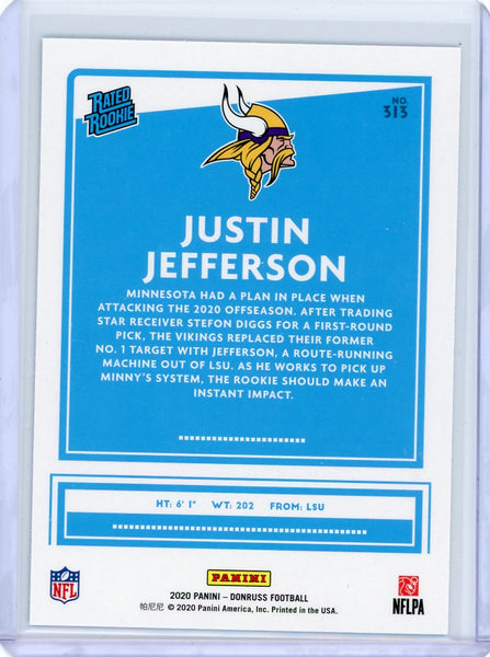 Justin Jefferson - 2020 Panini Donruss Rated Rookie Press Proof Blue #313