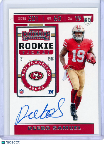 Deebo Samuel - 2019 Panini Contenders Rookie Ticket Auto RC #113 Niners