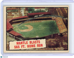 Mickey Mantle - 1961 Topps Baseball #406 Mantle Blasts 565 HR
