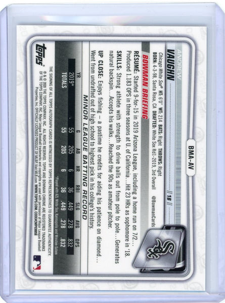 Andrew Vaughn - 2020 Bowman Chrome Mega Box Auto White Sox