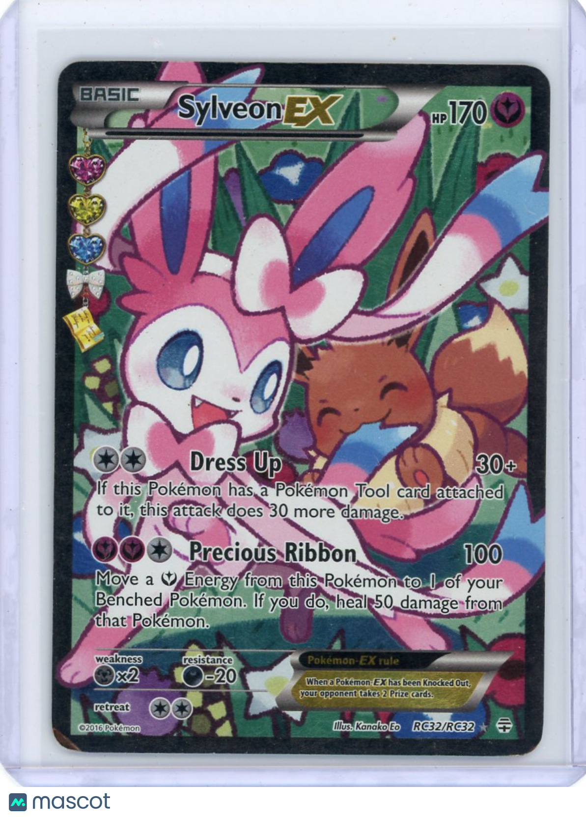 2016 Pokemon Sylveon EX Generations Radiant Collection Full Art RC32/RC32 Damage
