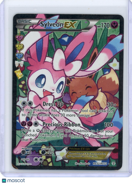 2016 Pokemon Sylveon EX Generations Radiant Collection Full Art RC32/RC32 Damage