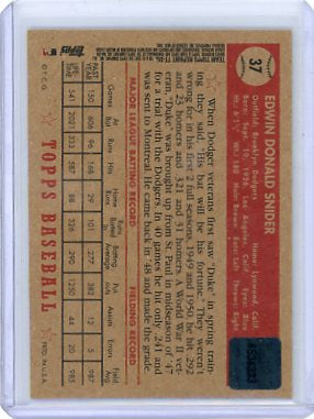 Duke Snider - 2002 Team Topps Legends Auto Signature Certified 1952 Reprint #37