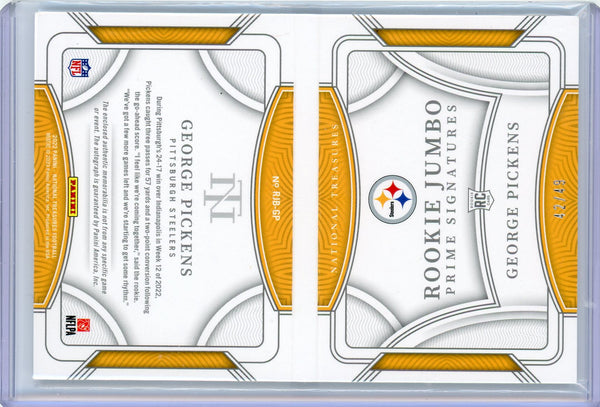 George Pickens - 2023 Panini National Treasures Rookie Autograph Patch RC /49