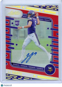 J.J. McCarthy - 2024 Panini Absolute Football Rookie Red Auto 041/100 Vikings