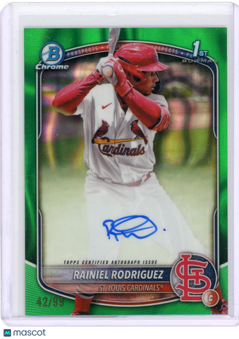 Rainiel Rodriguez - 2025 Bowman Chrome Green Lava Refractor 1st Auto /99
