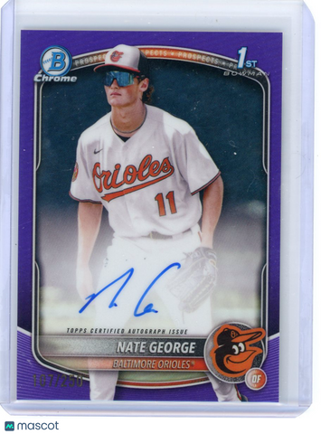 Nate George - 2024 Bowman Chrome 1st Prospect Auto Purple Refractor /250