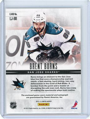 Brent Burns - 2012-13 Panini Limited Signature 05/25 Jersey Patch Auto Sharks