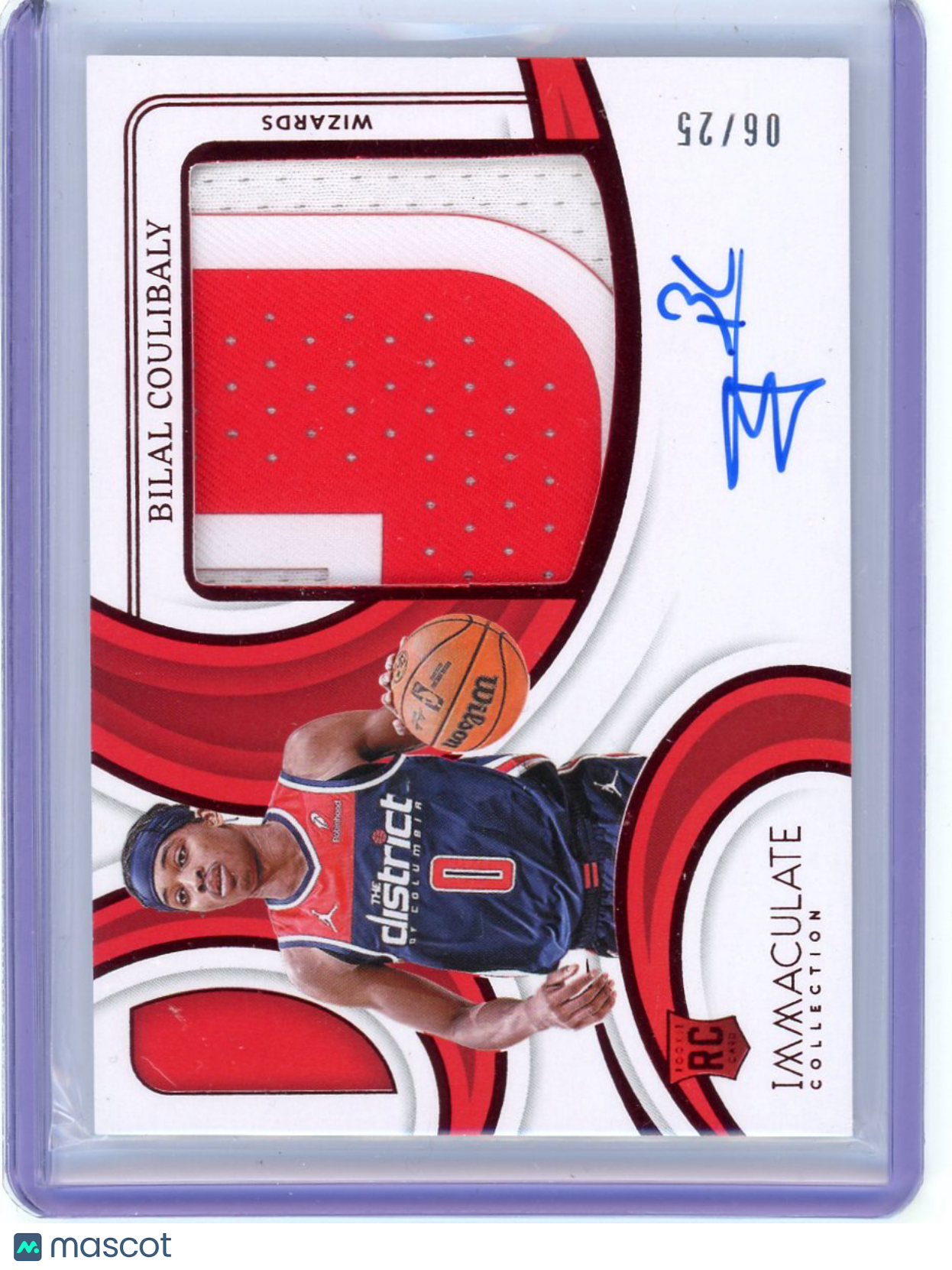 Bilal Coulibaly - 2024 Panini Immaculate Rookie Patch Auto RPA Red /25