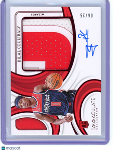 Bilal Coulibaly - 2024 Panini Immaculate Rookie Patch Auto RPA Red /25
