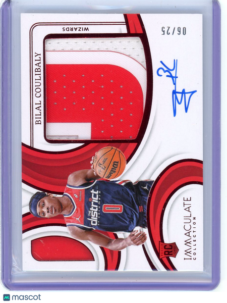 Bilal Coulibaly - 2024 Panini Immaculate Rookie Patch Auto RPA Red /25