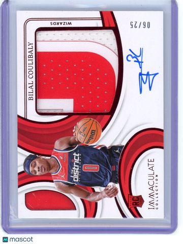 Bilal Coulibaly - 2024 Panini Immaculate Rookie Patch Auto RPA Red /25