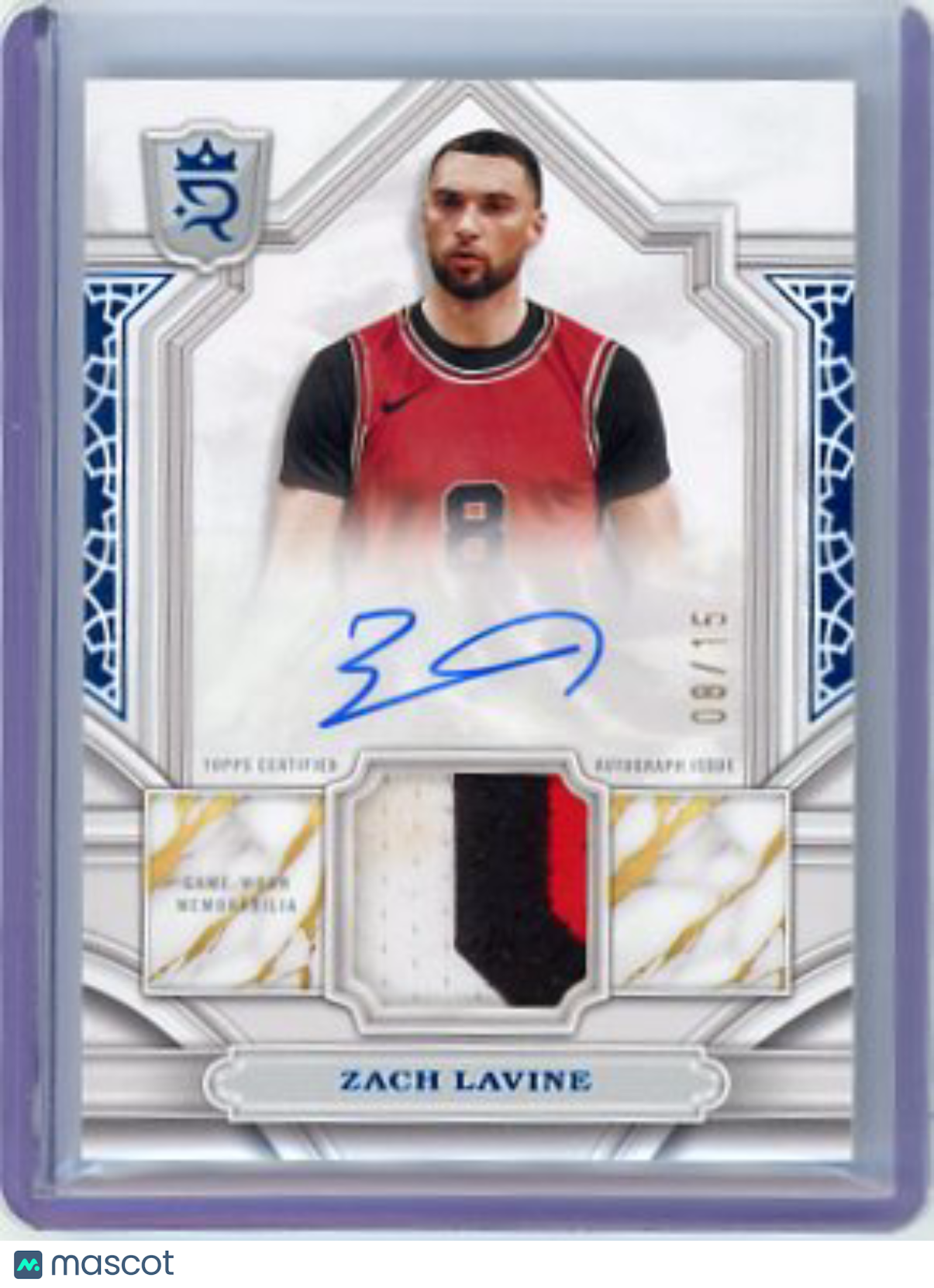 Zach LaVine - 2023-24 Topps Royalty Basketball Auto Patch Relic 08/15 RA-ZL