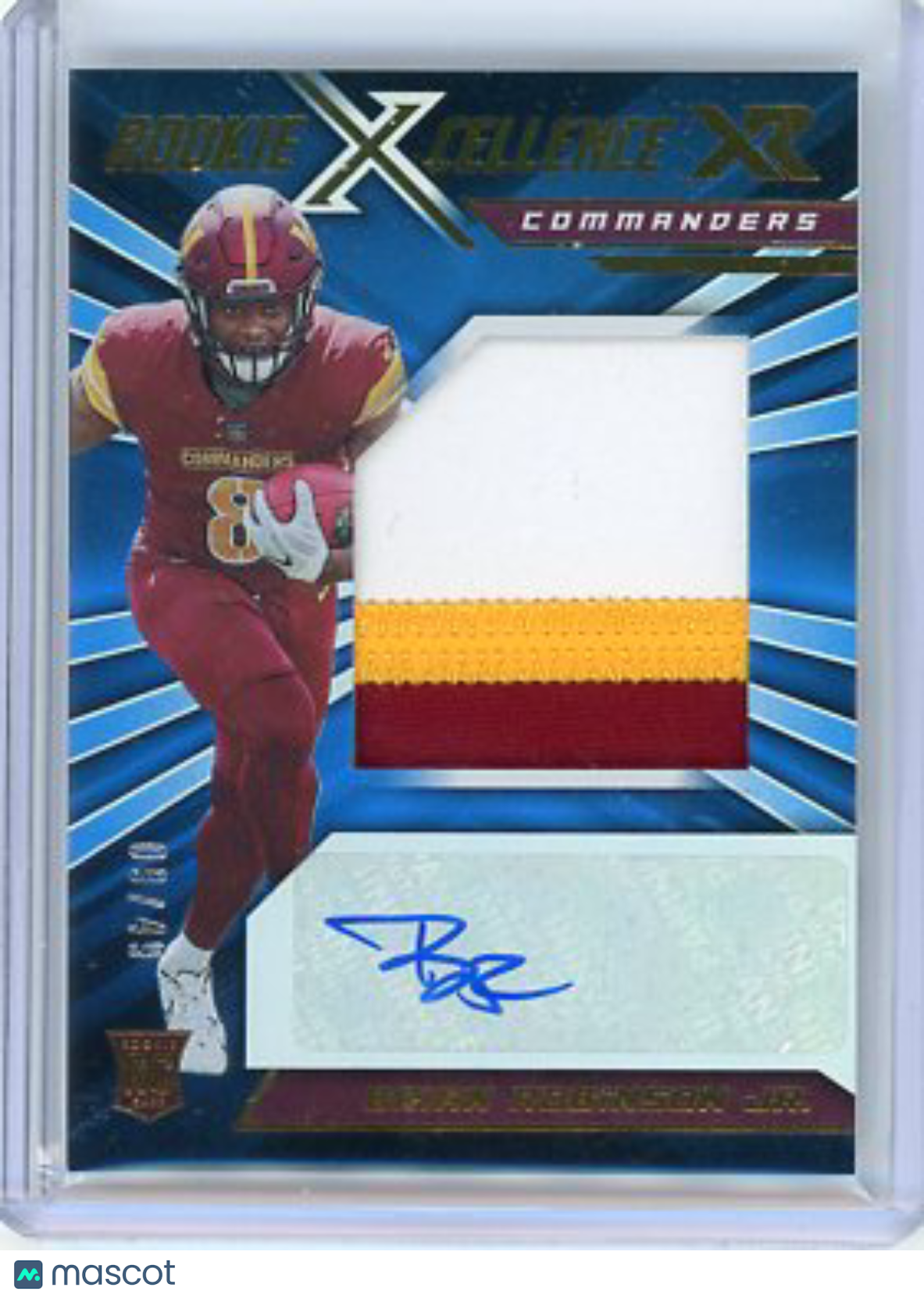 Brian Robinson Jr. - 2012 Panini XR Rookie Xcellence Patch Auto Blue 9/49