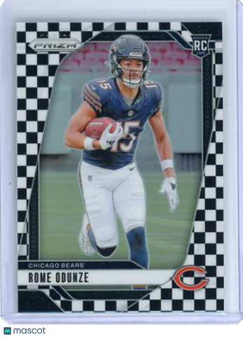 Rome Odunze - 2024 Panini Prizm Football Checkerboard Black White Rookie #385