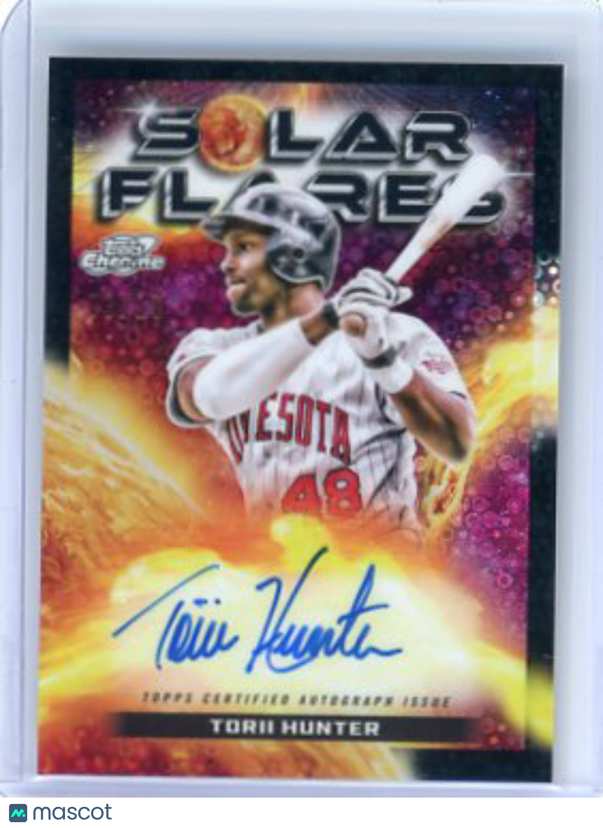 Torii Hunter - 2024 Topps Cosmic Chrome Baseball Solar Flares Auto Black 3/10