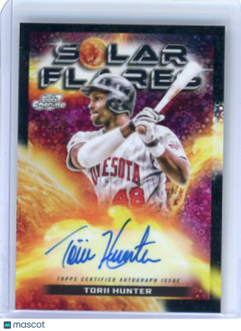 Torii Hunter - 2024 Topps Cosmic Chrome Baseball Solar Flares Auto Black 3/10