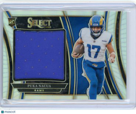 Puka Nacua - 2023 Panini Select Prizm Jersey Patch Rookie Silver 55/99 SWA-PNA