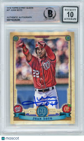 Juan Soto - 2019 Topps Gypsy Queen Signed Auto Signature COA Beckett BAS