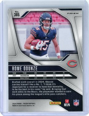 Rome Odunze - 2024 Panini Prizm Football Checkerboard Black White Rookie #385