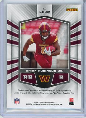 Brian Robinson Jr. - 2012 Panini XR Rookie Xcellence Patch Auto Blue 9/49