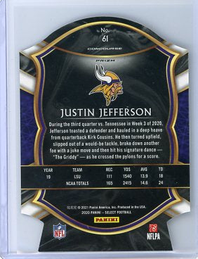 Justin Jefferson - Panini Select 2020 Rookie Purple Die Cut #61